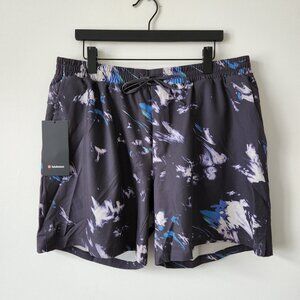 NWT LULULEMON DXGP Black Multi Swim Pool Short 7" Lined Men's XXL